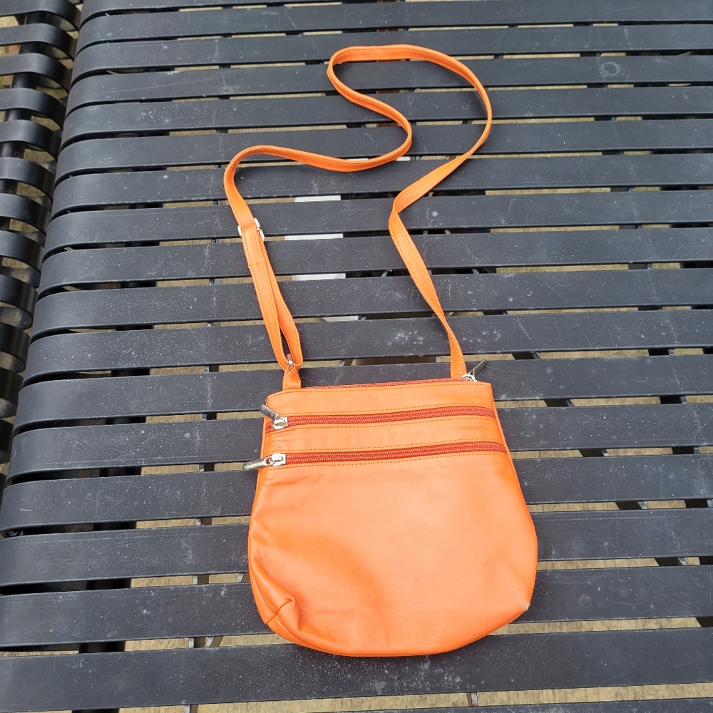 Orange Leather Purse